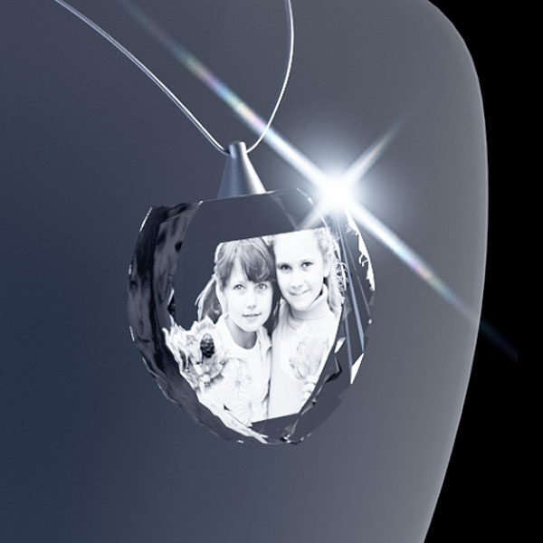 3D Crystal - 2D Heart Necklace